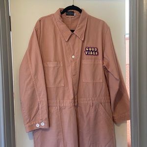 BIG BUD PRESS DUSTY ROSE LONG SLEEVE JUMPSUIT 2X